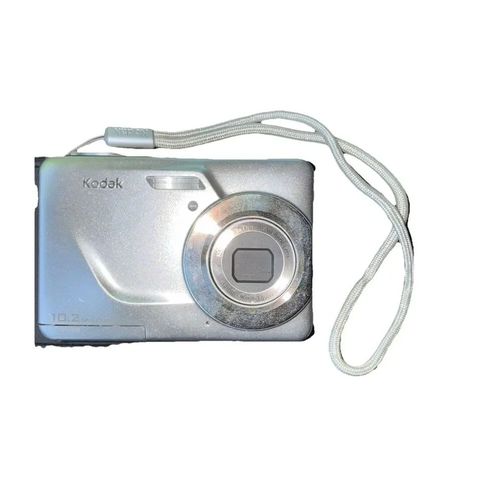 Kodak EasyShare C180 10.2MP Digital Camera Silver Case Cord Manual Tested